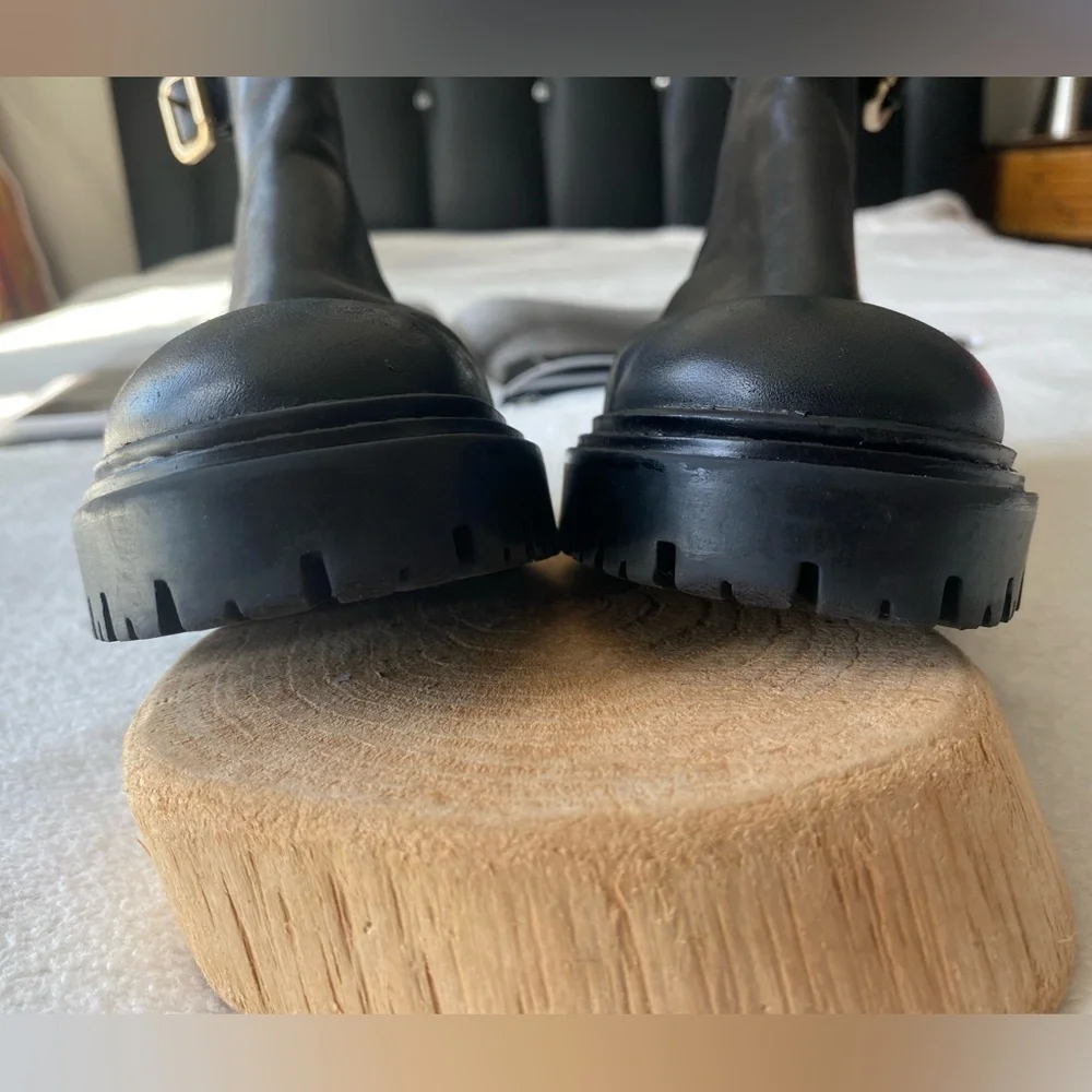 Zara Leather Ankle Moto Boots, EU 37 - Picture 13 of 16